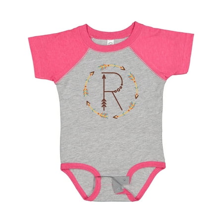 

Inktastic R Monogram Letter Tribal Wreath Gift Baby Boy or Baby Girl Bodysuit