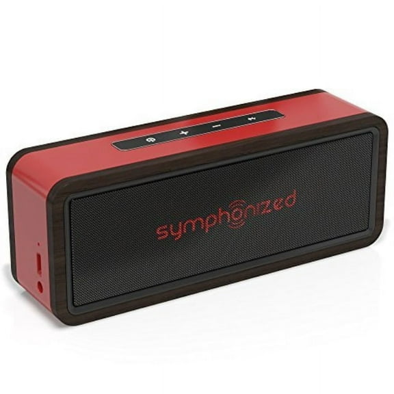 Symphonized NXT 2.0 Bluetooth Wireless Portable Speaker, Dual-Driver Audio Player, AUX Cable Included for Wired Listening, Universal Compatibility (Red)