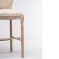 thumbnail image 4 of French Country Wooden Barstools, Rattan Back With Upholstered Seating - Beige and Natural (Set of 2), 4 of 4