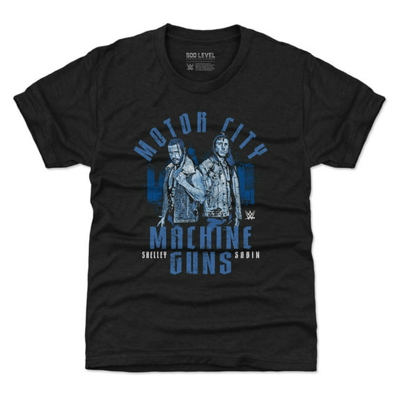 Youth 500 Level Heather Black Motor City Machine Guns Duo T-Shirt