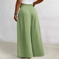 thumbnail image 4 of Palazzo Wide Leg Pants Woman Flowy High Waisted Pants 2026 Elastic Waist Drawstring Trousers Summer Plus Size Outfits Light Green XL, 4 of 4