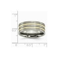 thumbnail image 6 of Titanium Grooved Yellow IP-plated 8mm Brushed & Polished Band Size: 9; for Adults and Teens; for Women and Men, 6 of 6