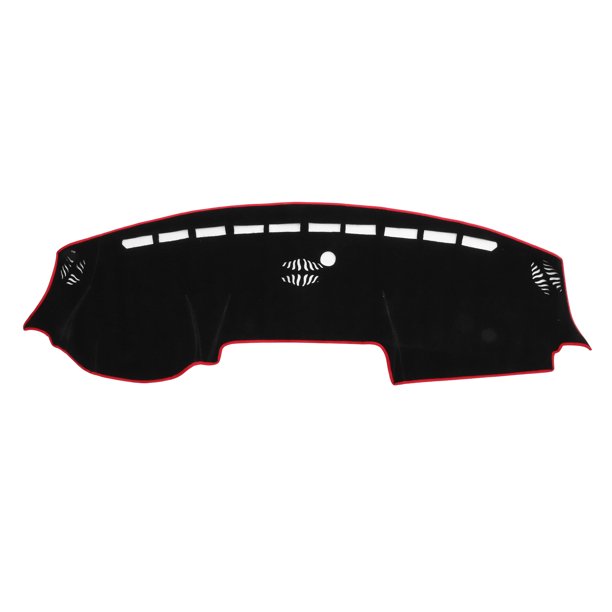 Cubierta del tablero Unique Bargains para RAM 3500 2019-2025 sin HUD, cubierta del tablero interior del automóvil antideslizante/antipolvo de poliéster negro con borde rojo 1 pieza