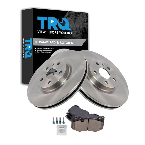 TRQ Front Brake Pad & Rotor Kit Brake Pads Brake Rotor Ceramic Fits Select 2020-2021 Chevrolet Corvette