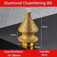 thumbnail image 6 of Diamond Chamfering Bit for Angle Grinder, 4-in-1 Diamond Beveling Bit Milling Finger Bits for Tile, Porcelain, Marble, Granite, Stone, Hole Enlarger & Edge Smoother with M10 Thread Adapter (10-50mm), 6 of 7