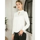 thumbnail image 2 of Dde San Patricio profesional Blusas de gade manlarcon cuello alto elegante pamujer  blanco M, 2 of 6