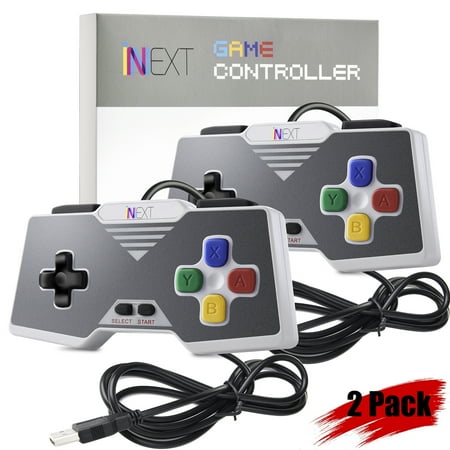 iNNEXT 2Pack SNES USB Controller Wired Gamepad Joystick for Windows PC Mac