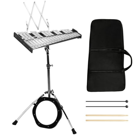 Joywind 32-Note Glockenspiel Xylophone Kit with Adjustable Stand, Mallets, Practice Pad & Carrying Bag