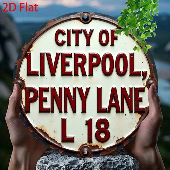 HELLOYOUNG Liverpool Penny Lane Sign Retro Metal Tin Plaque Vintage Wall Art Poster for Home Bar Pub Garage Man Cave Decor
