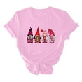 thumbnail image 5 of Virmaxy Women's Valentines Day Short Sleeve Shirt Funny Gnomes Graphic Tops Shirt Casual Fashion Soild Short Sleeve Tunic Tops Spring Summer Trendy Comfy Pullover Shirt Pink 2XL, 5 of 6