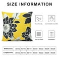 thumbnail image 5 of Nawypu  Decorative Throw Pillow Cover Indoor Outdoor Water Resistant Canvas Vivid Yellow Grey Black Blooming Flower, 5 of 5