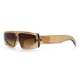 thumbnail image 6 of Womens Rhinestone Bling Narrow Rectangle Flat Top Plastic Fashion Sunglasses All Brown, 6 of 8