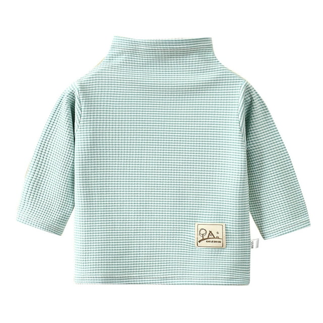 Floleo Blouse d'Hiver à Manches Longues Col Rond pour Enfants, Douce et Confortable, Décontractée, Basique, Couleur Unie, pour Garçons et Filles, Tissu Chaud et Confortable (Bleu, 8-9 Ans)