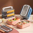 thumbnail image 2 of PENGXIANG 1 Set 800/1600ML Lunch Box 304 Stainless Steel Water-filled Heating Food Container for Office, 2 of 8