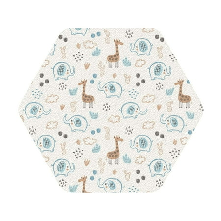 

Ocsxa Elephants And Giraffes Coasters for Drinks Leather Coasters Set of 4 for Coffee Table for Housewarming Kitchen Bar Decor One Size