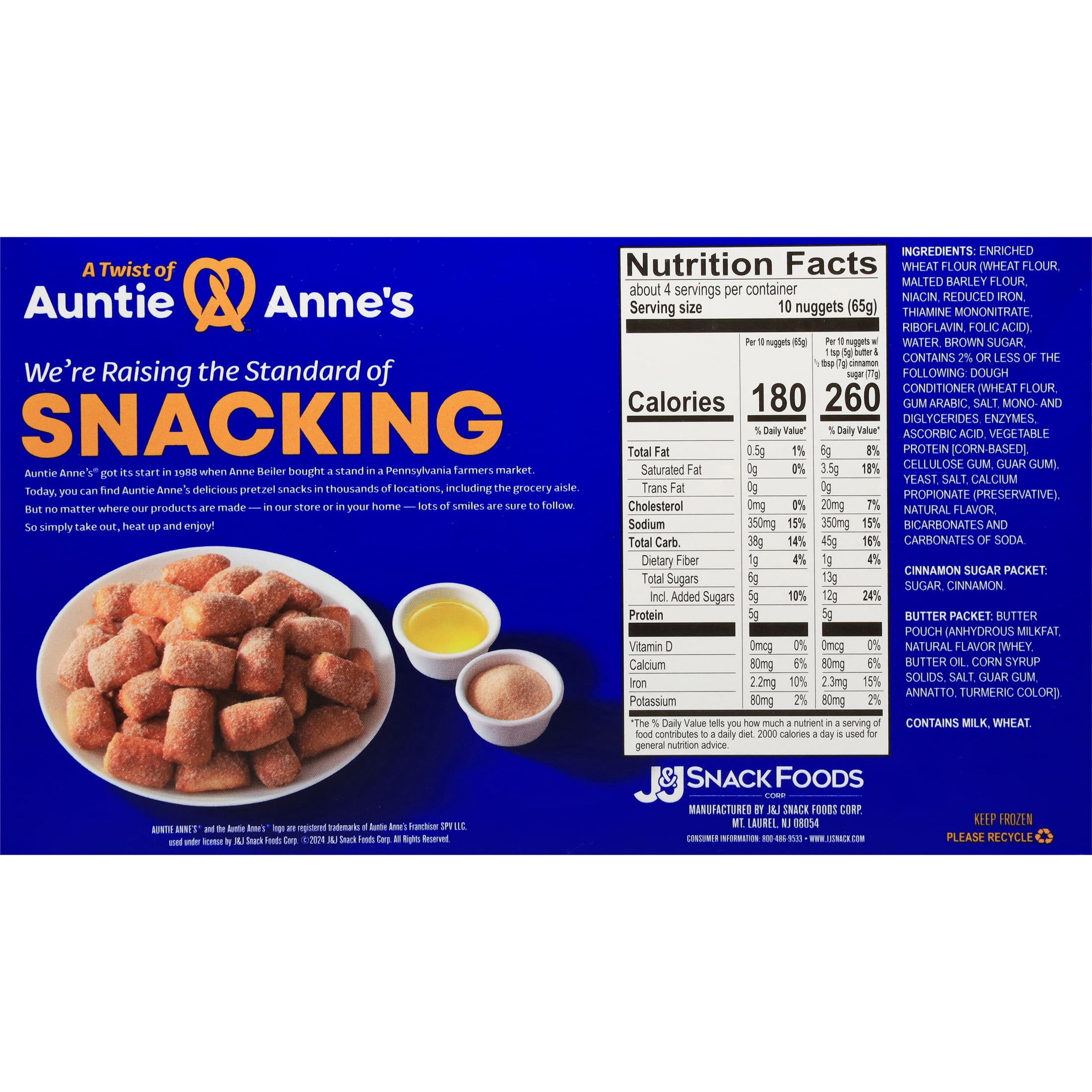 Auntie Anne's Cinnamon Sugar Pretzel Nuggets, 9.7 oz (Frozen)