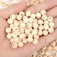 thumbnail image 2 of Hesmartly 300-Piece 10mm Round Wooden Spacer Beads, Unfinished Natural, 2 of 5
