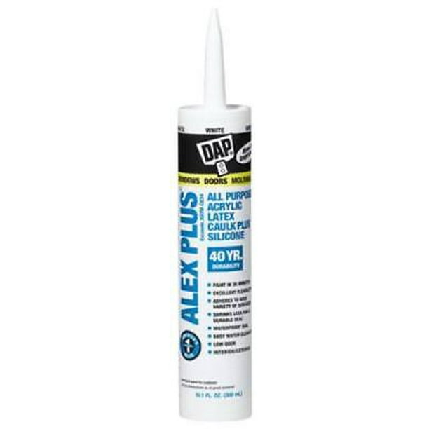 Alex Plus 10.1 oz White Acrylic Latex Caulk With Silicone 4PK
