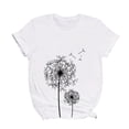 thumbnail image 4 of CALAFEBILA Womens Plus Size Shirts Crop Woman T Shirts,Ladies Fashion Floral Print T-shirt Summer Short Sleeve Crew Neck Women's Tops, 4 of 7