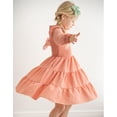 thumbnail image 4 of Arshiner Girls Dress Fall Boho Long Sleeve Shirred Smocked Tiered Party Dresses with Pockets, 4 of 6