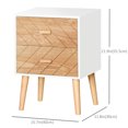 thumbnail image 3 of HOMCOM Table de Chevet avec 2 Tiroirs, Blanc, 3 of 10