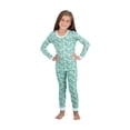 thumbnail image 6 of Sleep On It Girls 2-Piece Super Soft Jersey Snug-Fit Pajama Set - Floral, Turquoise & White, Size 4, 6 of 7