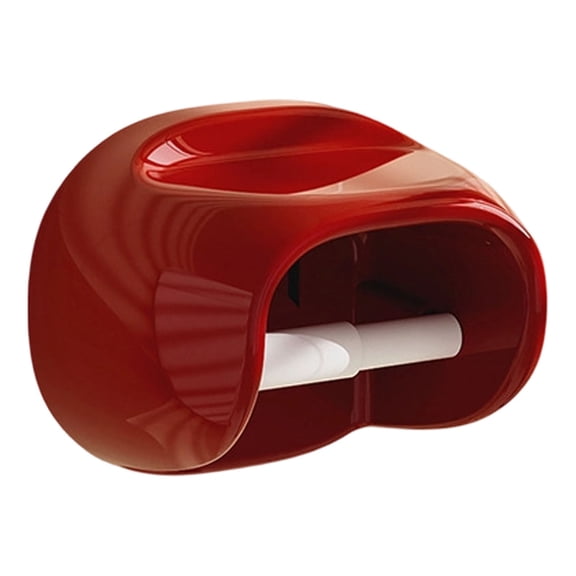 Wall Mounted Toilet Paper Holder With Storage Platform, Tissue Dispenser Rack For Bathroom, Rustproof Stainless Steel Organizer (Red ,19.7*15.7CM)