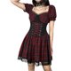 thumbnail image 4 of SAYOO mujeres adolescente gótico Lolita vestido Vintage con cordones Adorable Grunge capas vestidos Sexy malla Punk manga larga/camisa SAYOO Casual, 4 of 9