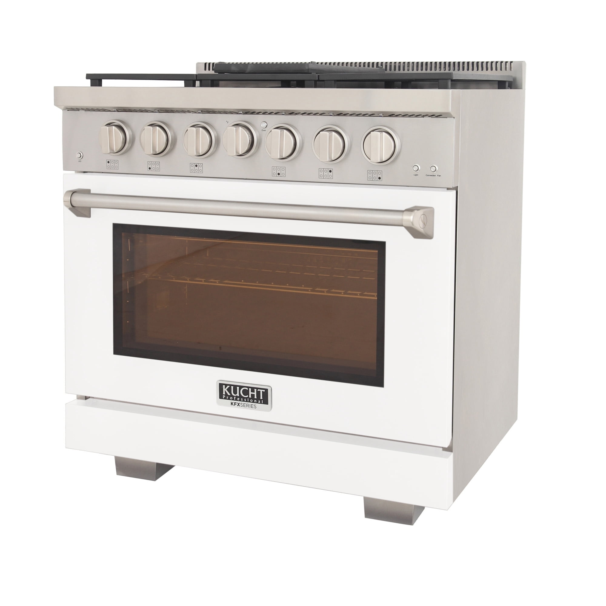 Professional 36-in Natural Gas Range in White with True Simmer Burners