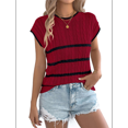 thumbnail image 3 of Sleeveless Sweater Vest Summer Sweater for Women Crewneck Sleeveless Clothes 2025 Trendy Casual Knit Tops Claret M, 3 of 5