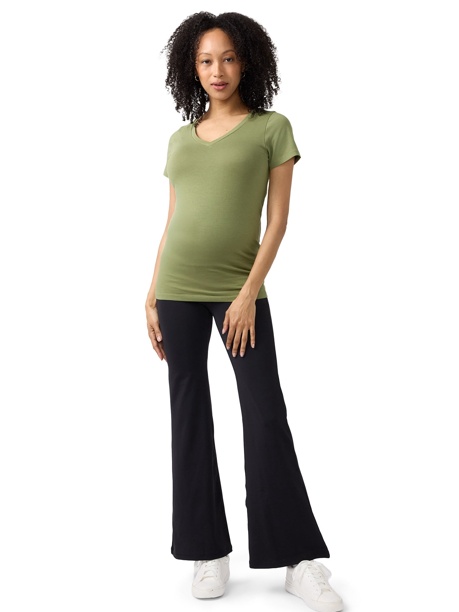Ingrid & Isabel For Every Belly Women's Maternity Fitted V Neck Tee, Sizes S-XXL
