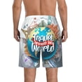 thumbnail image 3 of Kdxio Travel Around The World Pattern Mens Casual Shorts - Drawstring Summer Beach Sports Shorts for Men, 3 of 9