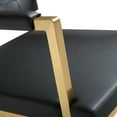 thumbnail image 6 of TOV Furniture Director Black Vegan Leather Barstool with Gold Steel Legs, 6 of 10