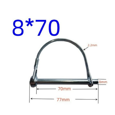 4X M8*70Mm Trailer Coupler Hitch Pin Lock D Shape Heavy Duty Towing Safety Lock