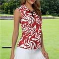 thumbnail image 2 of Yuyamidu Red Candy Canes Golf Shirt for Women Christmas Tank Top Sleeveless Tennis Shirt Breathable Quarter Zip Activewear for Outdoor Sports Size S, 2 of 8