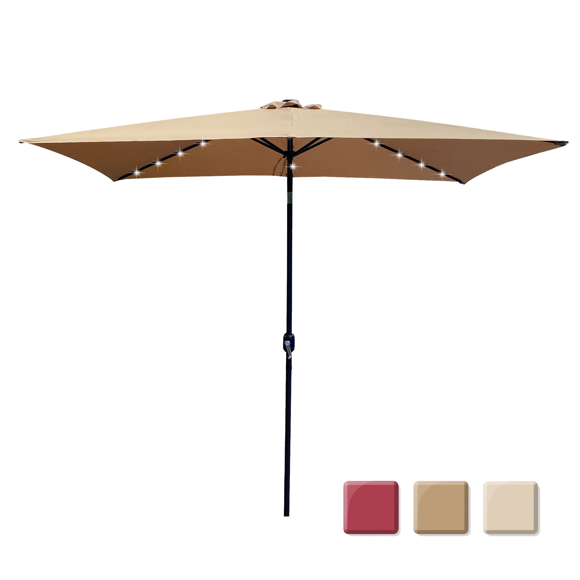 Aukfa 10'x6.5' Outdoor Patio Umbrella Rectangular Market Patio