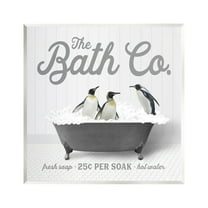 Stupell Industries Bubble Bath Penguins Animals & Insects Painting Unframed Art Print Wall Art, 12 x 12