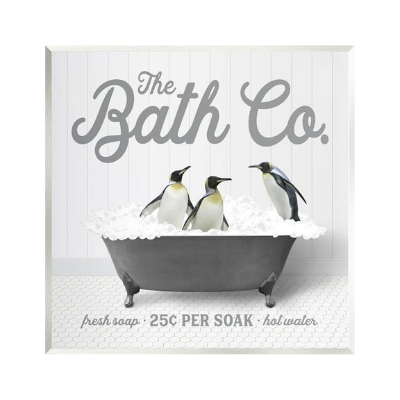 Stupell Industries Bubble Bath Penguins Animals & Insects Painting Unframed Art Print Wall Art, 12 x 12