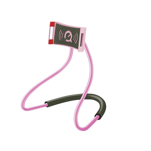 Moyic Soporte para colgar en el cuello para teléfono móvil, portátil, ajustable en altura, flexible, para casa, dormitorio, juego, accesorios de Teléfono y Comunicación Rosa