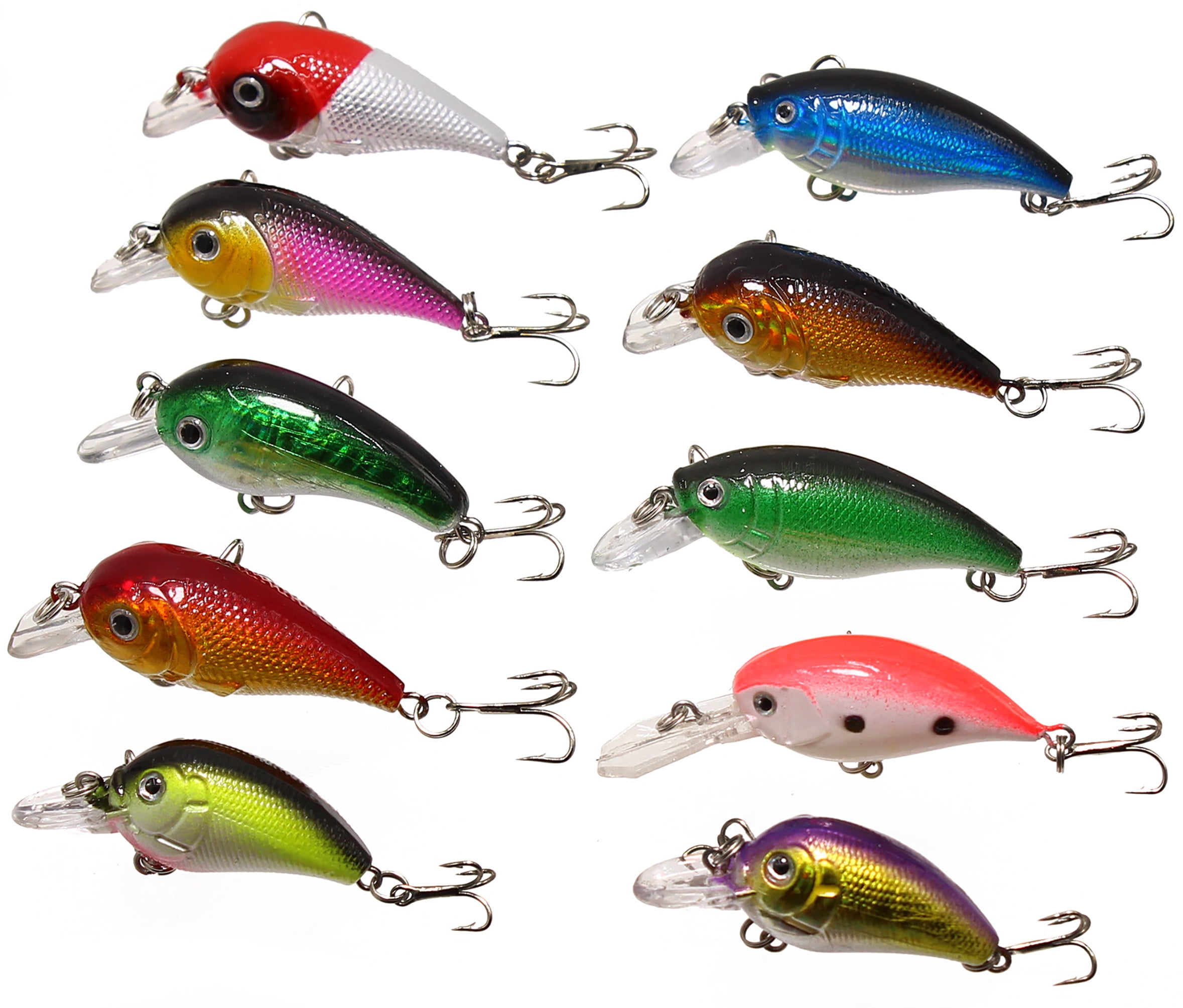 LotFancy 30 Topwater Fishing Lures with Hooks, Bass Bait Trout Lures with  Propeller Tail 