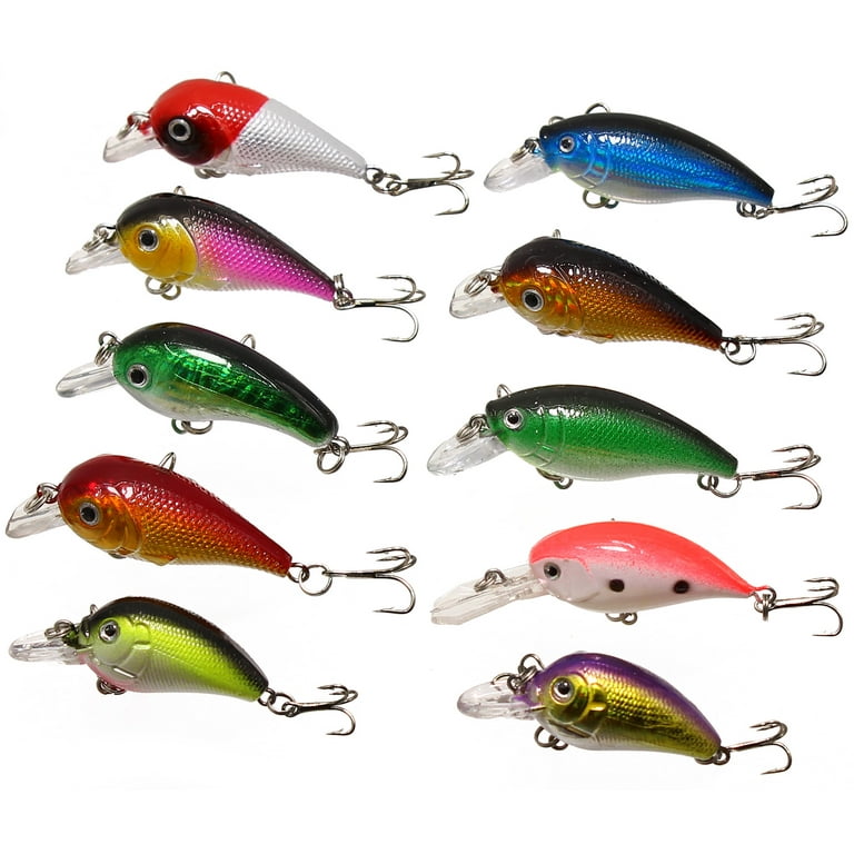 LotFancy 30 Topwater Fishing Lures with Hooks, Bass Bait Trout Lures with  Propeller Tail