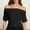 Black Tops, variant on CUSTG Casual Shirts For Women Simple Solid Color Lady's Summer Off The Shoulder Short Sleeved T Shirt Cozy Tops