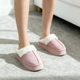 thumbnail image 4 of BERANMEY Thick-Soled Fuzzy Slippers for Women & Men - Cozy Platform House Shoes with Anti-Slip Sole, Warm Plush Lined Indoor Outdoor Short Ankle Slippers, 4 of 7