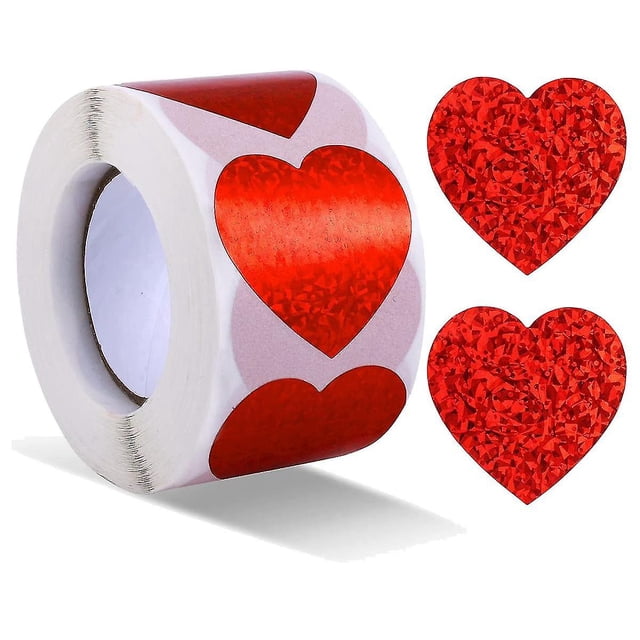 500 pegatinas de corazón, etiquetas adhesivas de amor para álbum de recortes de corazón de 1,5 pulgadas para el día de San Valentín, boda, fiesta