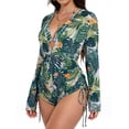 thumbnail image 3 of Cadmus Women's 3 Piece Swimsuits Tropical Print Bikini Set with Cover Up,010, Medium, 3 of 8