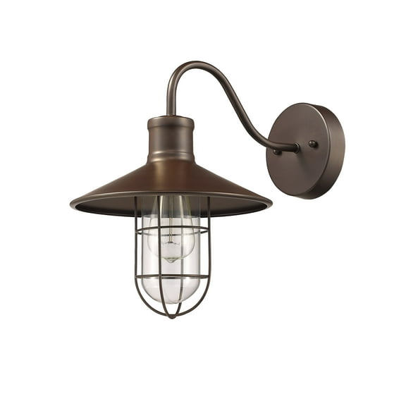 RADIANCE Goods Industrial-Style 1 Light Rubbed Bronze Wall Sconce 11" Wide