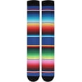 thumbnail image 7 of FREEAMG Mexican Serape Blanket Stripes Compression Socks Women Men Knee High Stockings for Sports,Running,Travel 2Pair, 7 of 7