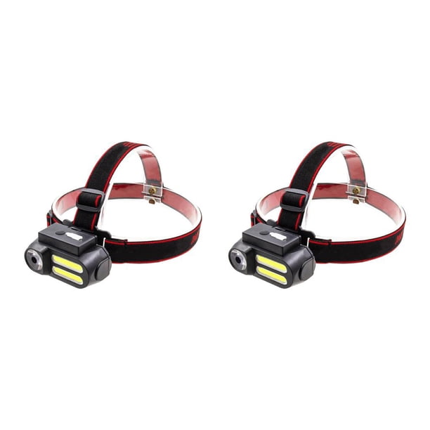 Naiovety Faro de alto brillo Senderismo Faro de viaje 4 modos Linterna ajustable Jogging Head Antorcha Equipo al aire libre Tipo 1 Tipo 1 2piezas