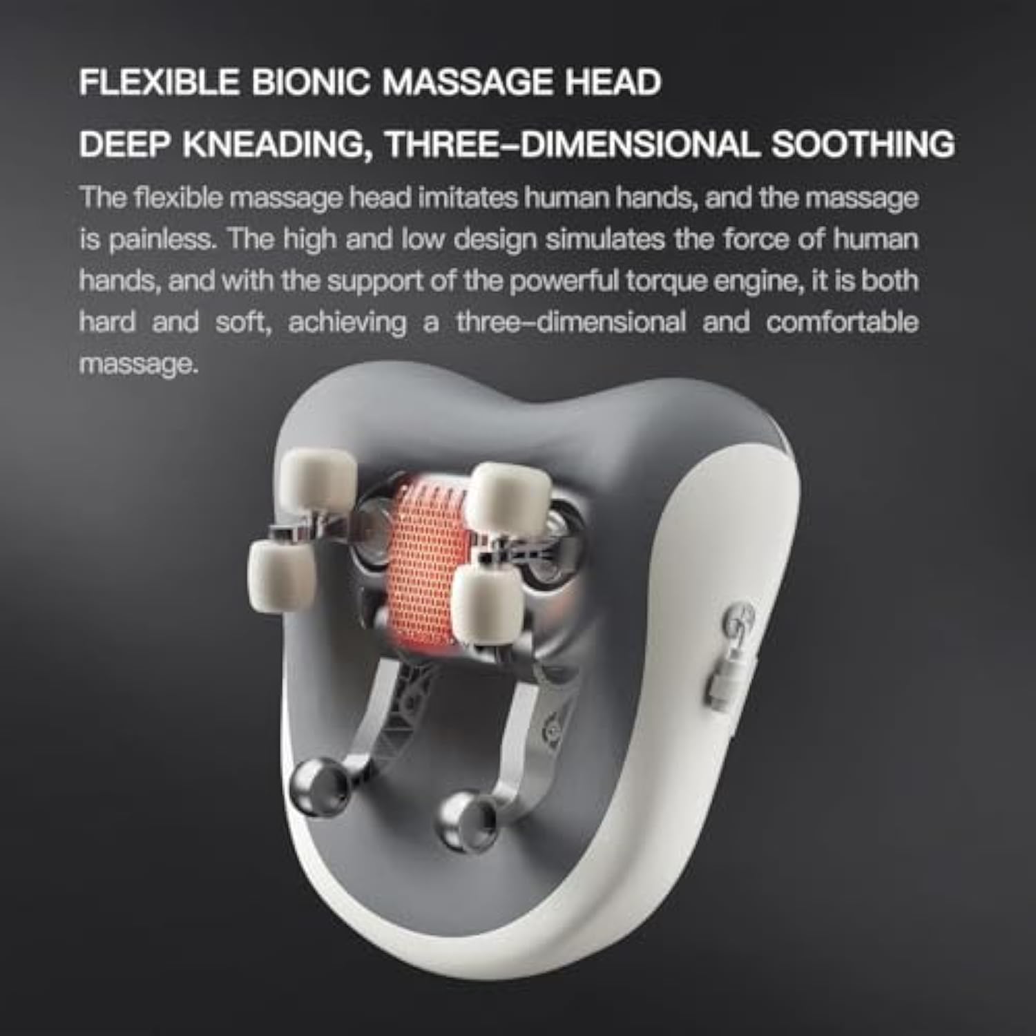 Pillow Neck & Shoulder Massager, Neck Massager, 4d Rolling Nodes Mimic Professional Massage Therapy, 42°c Heat (Grey)