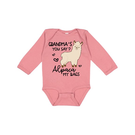 Inktastic Grandma's You Say Alpaca My Bags Boys or Girls Long Sleeve Baby Bodysuit